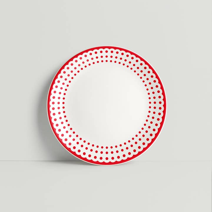 Plato de Porcelana con Puntos — Grande para venta al por mayor de ISUWA