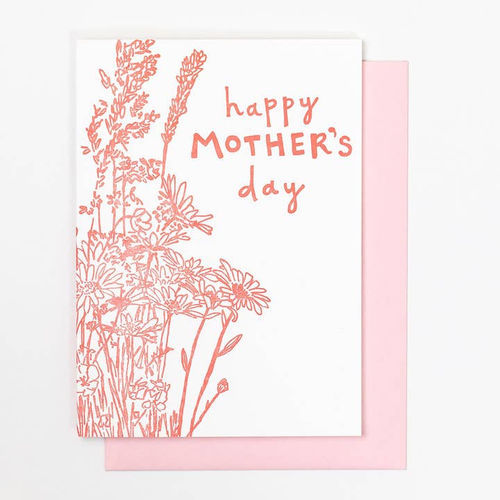 Mother’s Day Wildflower Letterpress Greeting Card for wholesale by Macon York Press
