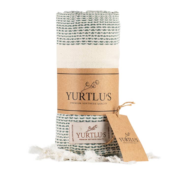 YURTLU'S Imperial Series Turkish Towel Absorbent 38"x72" - Olive Green for wholesale by YURTLUS