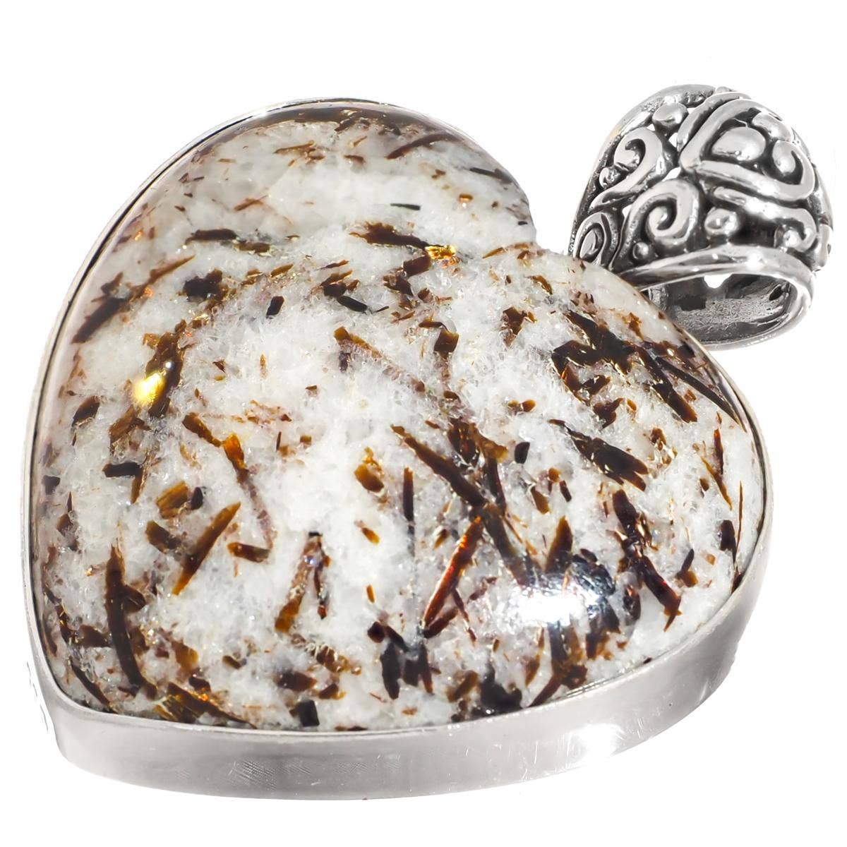 FifiRose - Vendita all'ingrosso Collana con ciondolo/pendaglio - Ciondolo in argento 925 con astrofyllite russa e rutilo dorato scintillante, 3,8 cm.1