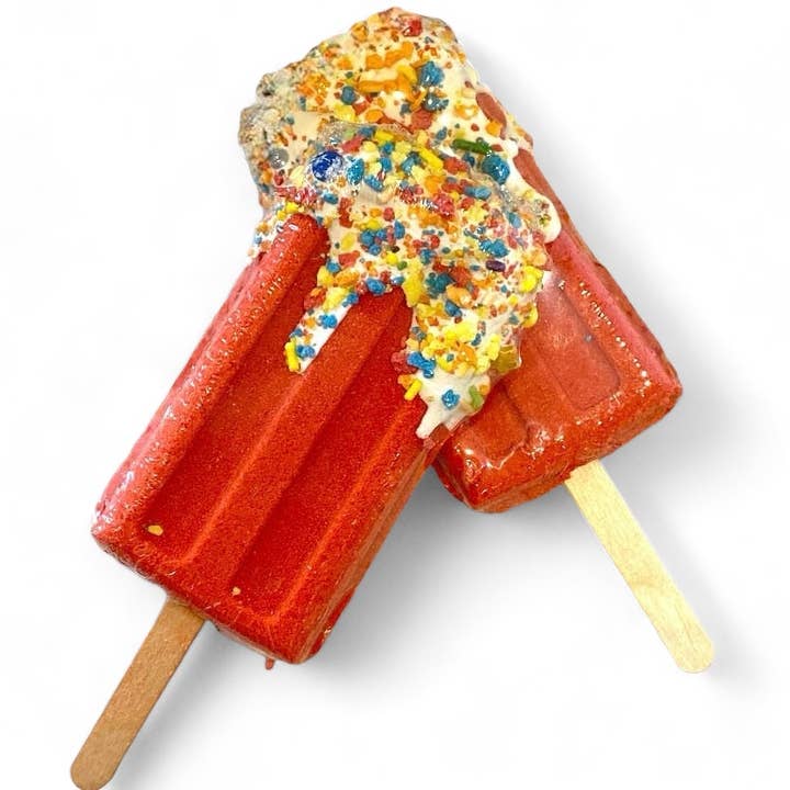 Calla Lily Cosmetics - Vente Bombe de bain/poudre effervescente pour le bain - Bombe de bain Popsicle - Orange rouge2