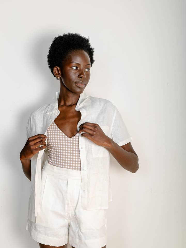 Linen Short-Sleeve Shirt for wholesale by Prairie