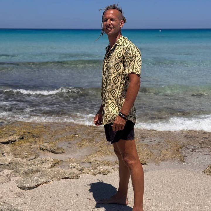 Rayon shirt in groen, Jero voor wholesale door Arena Formentera