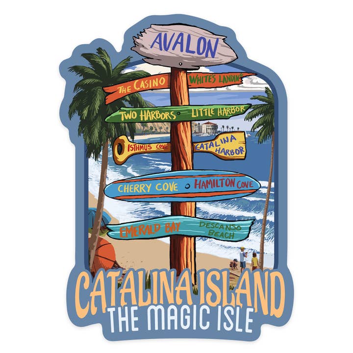 Vinyl Sticker Catalina Island, California, Destination Si for wholesale by Lantern Press