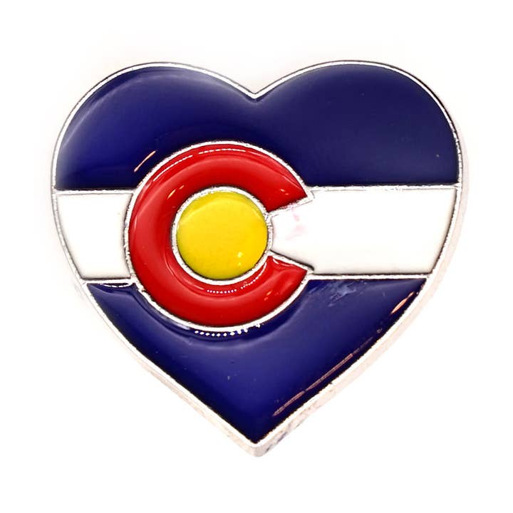 Spilla con bandiera Colorado cuore per la vendita all'ingrosso da parte di Snow Business USA