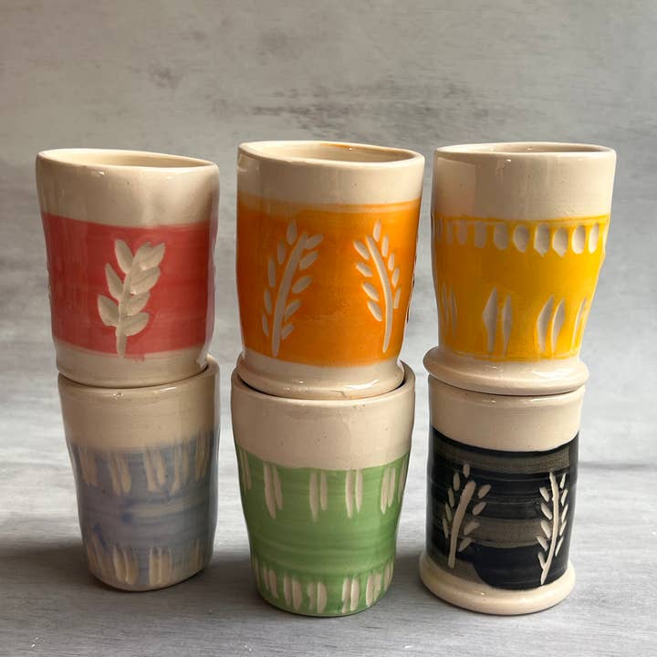 Handmade Ceramic Shot Glass | Toothpick Holder | Espresso for wholesale by JeLO Designs Pottery