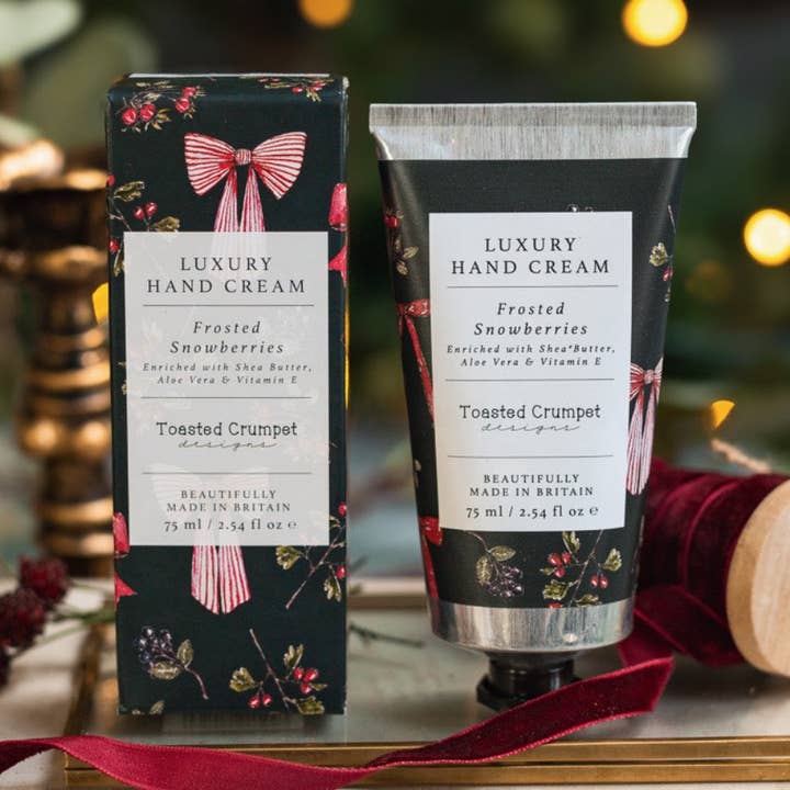 Frosted Snowberries Luxury Hand Cream (Bows & Berries) for wholesale by Toasted Crumpet