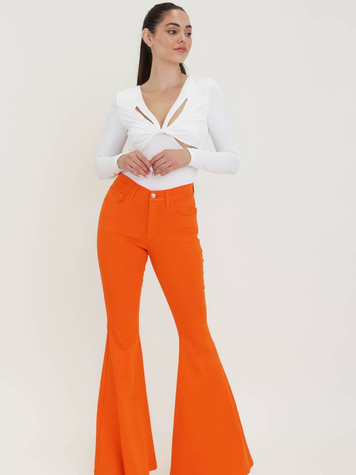 Flame MID RISE 5 POCKET COLOR FLARE JEANS for wholesale on Faire3