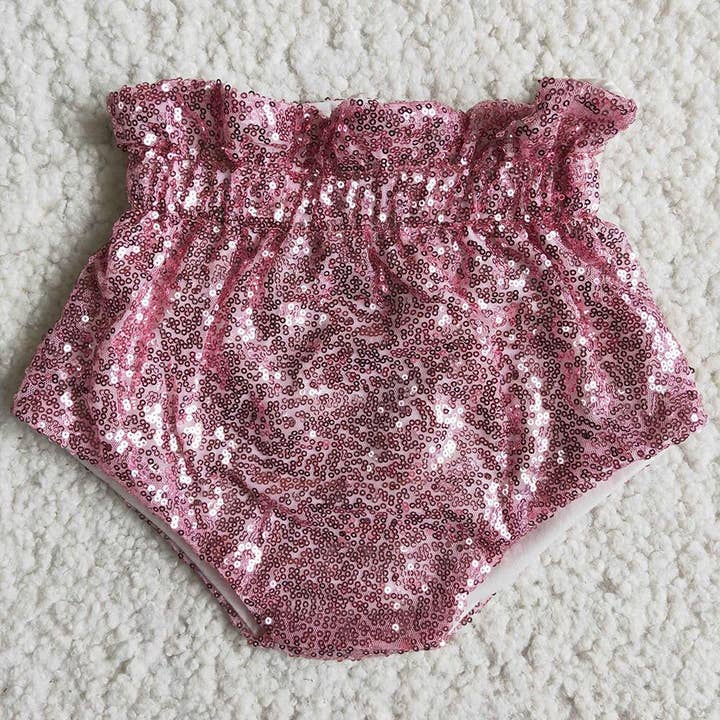 Sequin pink soft baby bummie for wholesale by Aier Wholesale