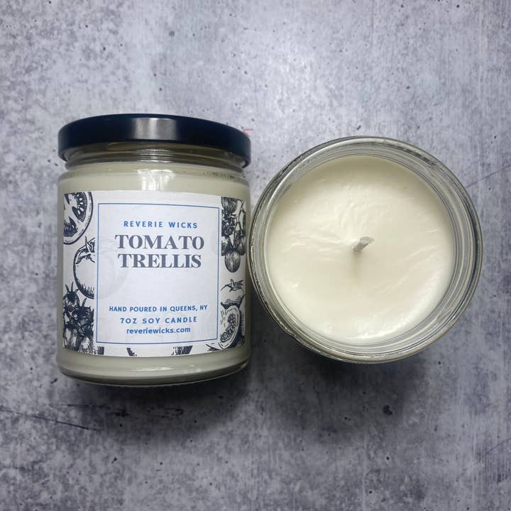 Reverie Wicks - Wholesale Jar/Filled Candle - 7 oz Tomato Trellis Natural Scented Soy Candle 0