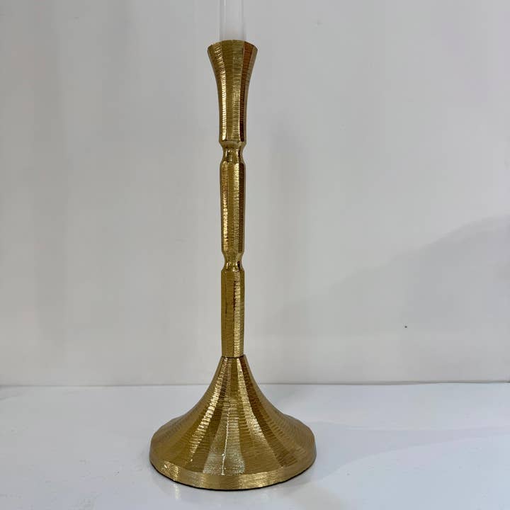 Gold Texture 12" Candle Hold for wholesale by India Handicrafts Inc