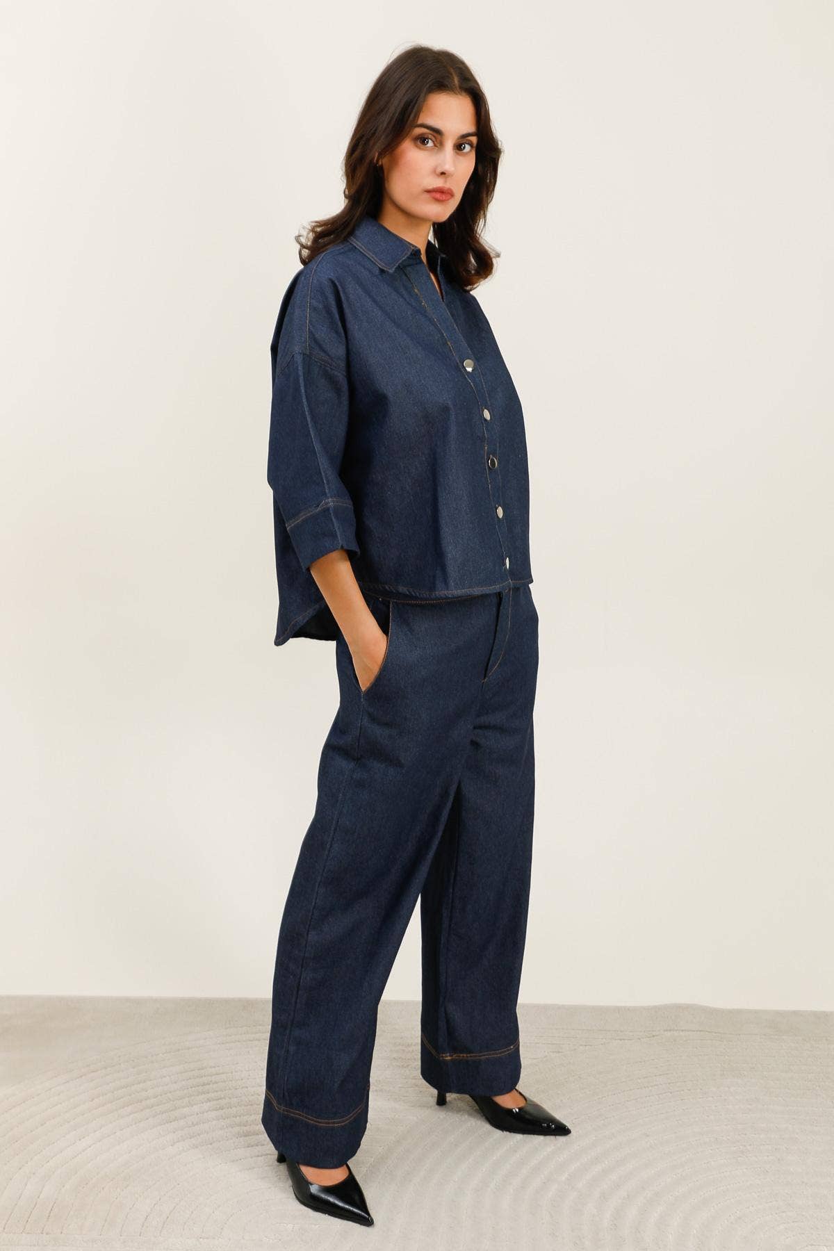MOOYA - Wholesale Top & Pant Set (NOT Loungewear) - Women's - Oversized denim set - L3141
