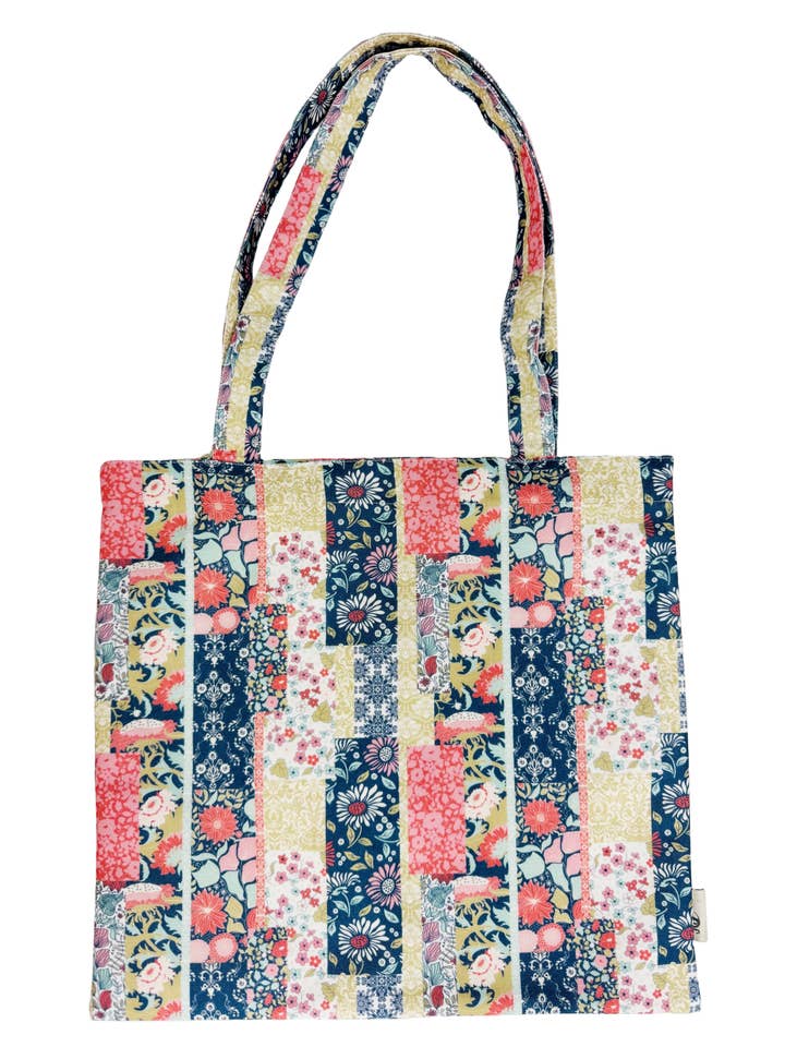 Vintage-Inspired Luxe Floral Patchwork Canvas Shoulder Bag for wholesale by JC Sunny Fashion