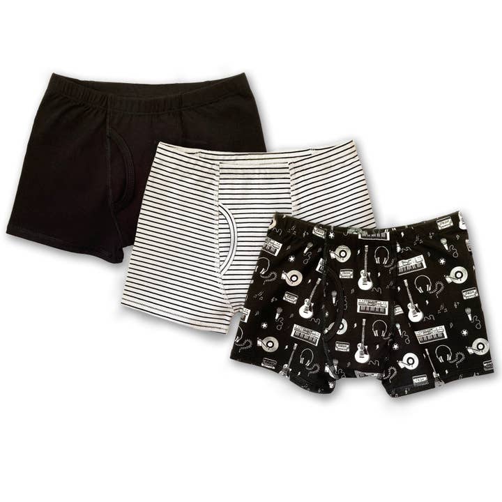 Mightly - Wholesale Underwear - Kids - Boys Organic Cotton Boxer Briefs 3 Pack
