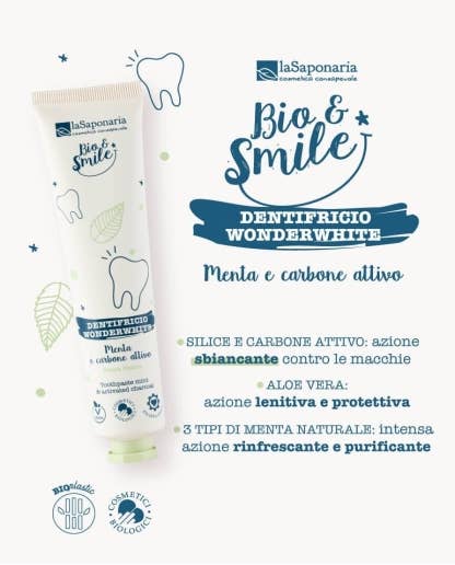 La Saponaria - Wholesale Toothpaste - Wonderwhite Mint & Charcoal Toothpaste (75 ml)2