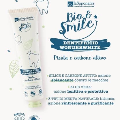 La Saponaria - Wholesale Toothpaste - Wonderwhite Mint & Charcoal Toothpaste (75 ml)2