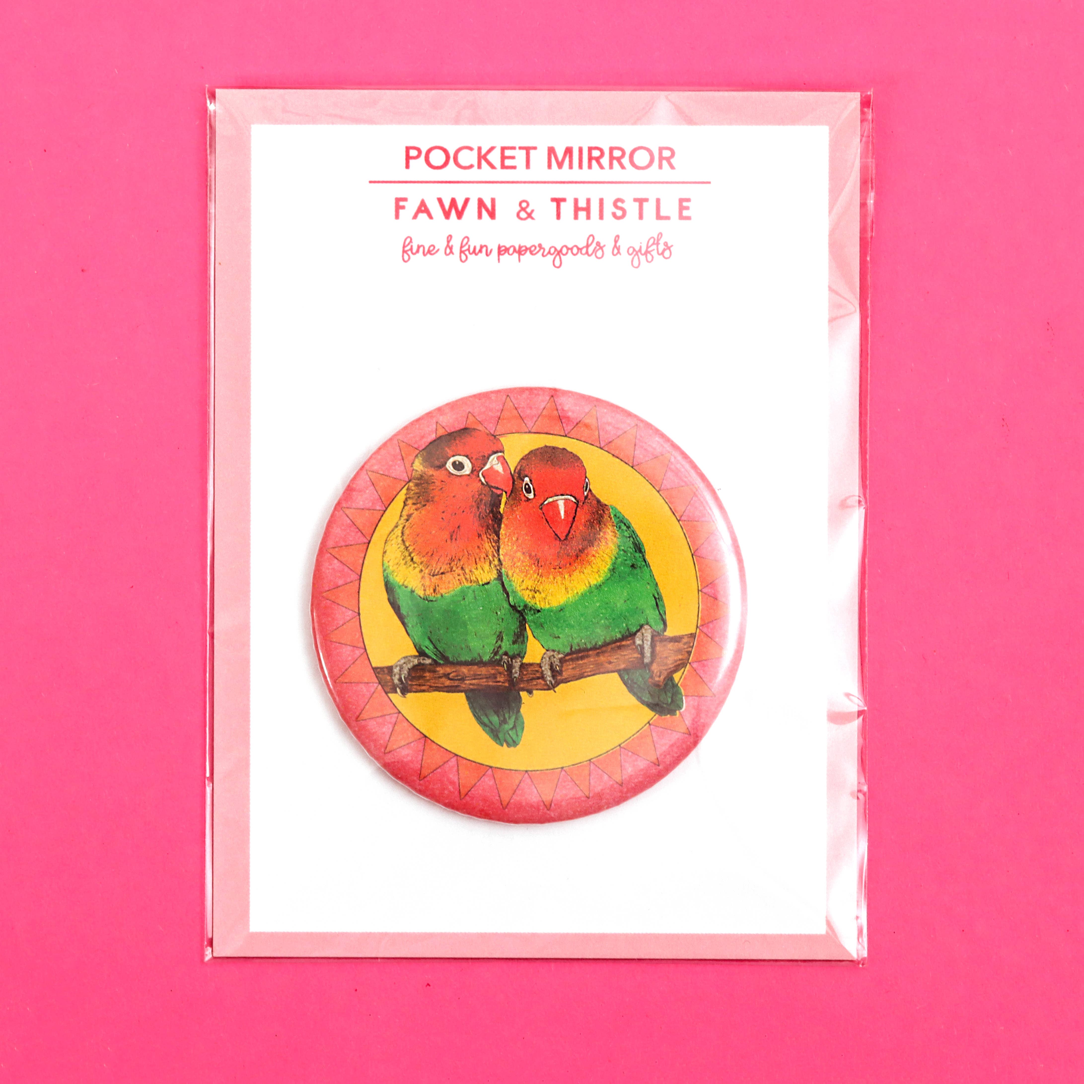 Fawn & Thistle Ltd (US Duties Paid) – wholesale Compact mirror – Lovebirds Pocket Mirror | Compact | Makeup Mirror4