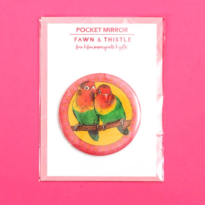 Fawn & Thistle Ltd (US Duties Paid) – wholesale Compact mirror – Lovebirds Pocket Mirror | Compact | Makeup Mirror4