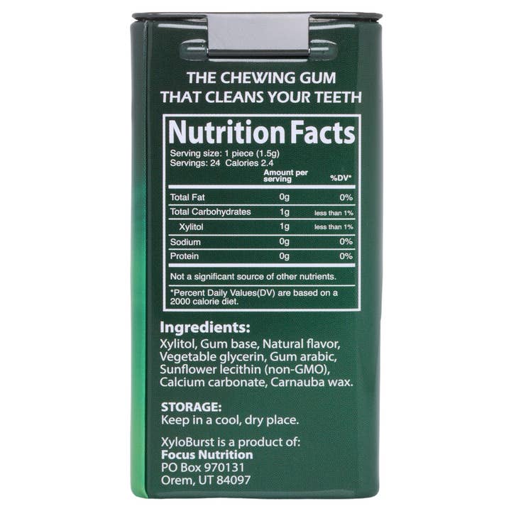 Focus Nutrition - Wholesale Chewing Gum - Xyloburst Sugar-Free Spearmint Gum 24 ct. Jar (8-pack)1