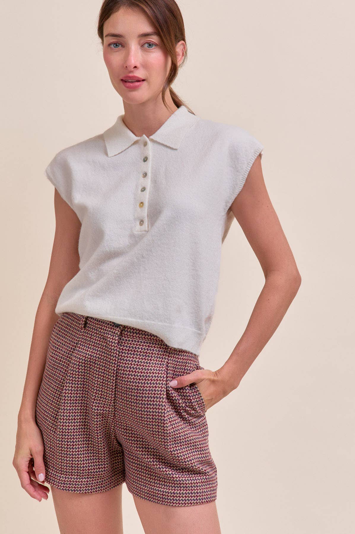 &MERCI – wholesale Tröjväst – Dam – ÄRMLÖS TRÖJA MED KRAGE MSW112318