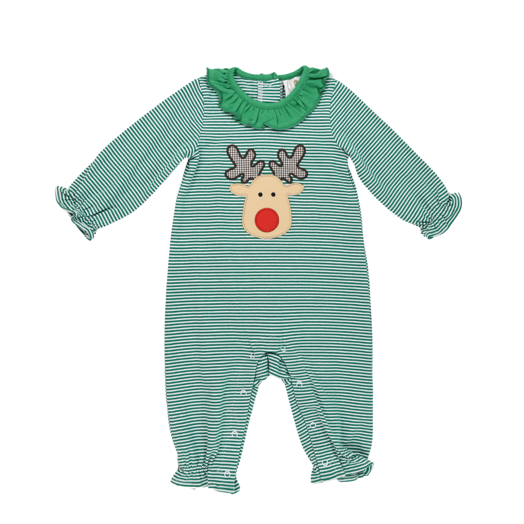 Cypress Row Childrens - Wholesale Jumpsuit - Baby - Reindeer Games Girls Rosie Romper0