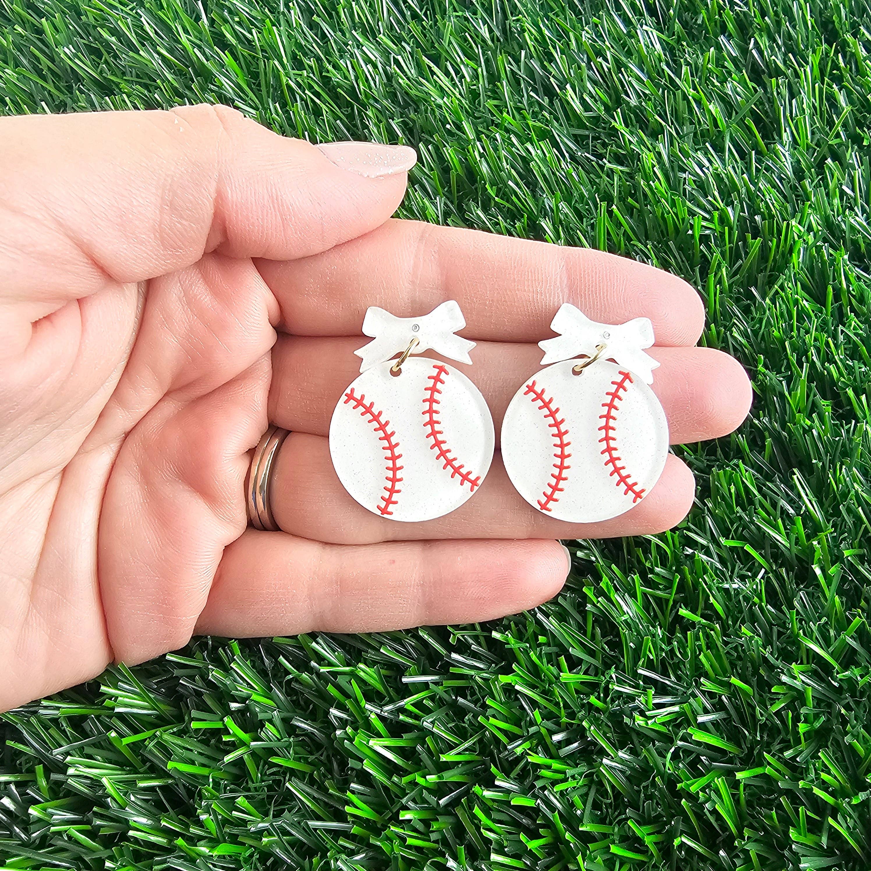 Spiffy & Splendid - Wholesale Dangle Earrings - Bow Baseball Earrings // Jewelry, Earrings, Game Day14