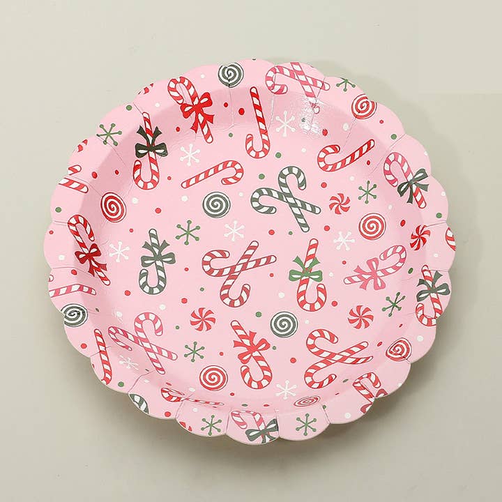 Christmas Patterned Small Paper Plates - Assorted for wholesale by Happy PoP