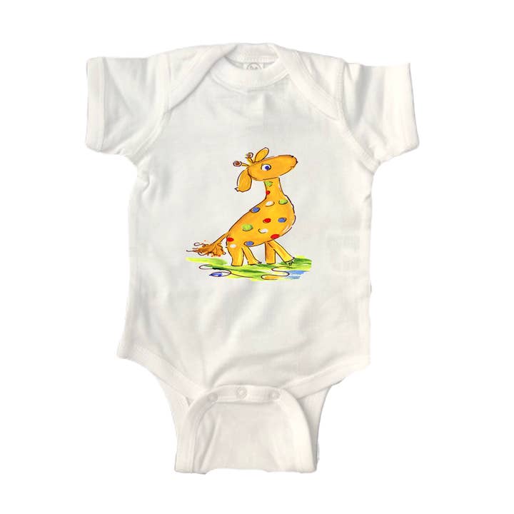 Cotton Short Sleeve Bodysuit 560 Baby Giraffe for wholesale by Designs By Beverly, LLC