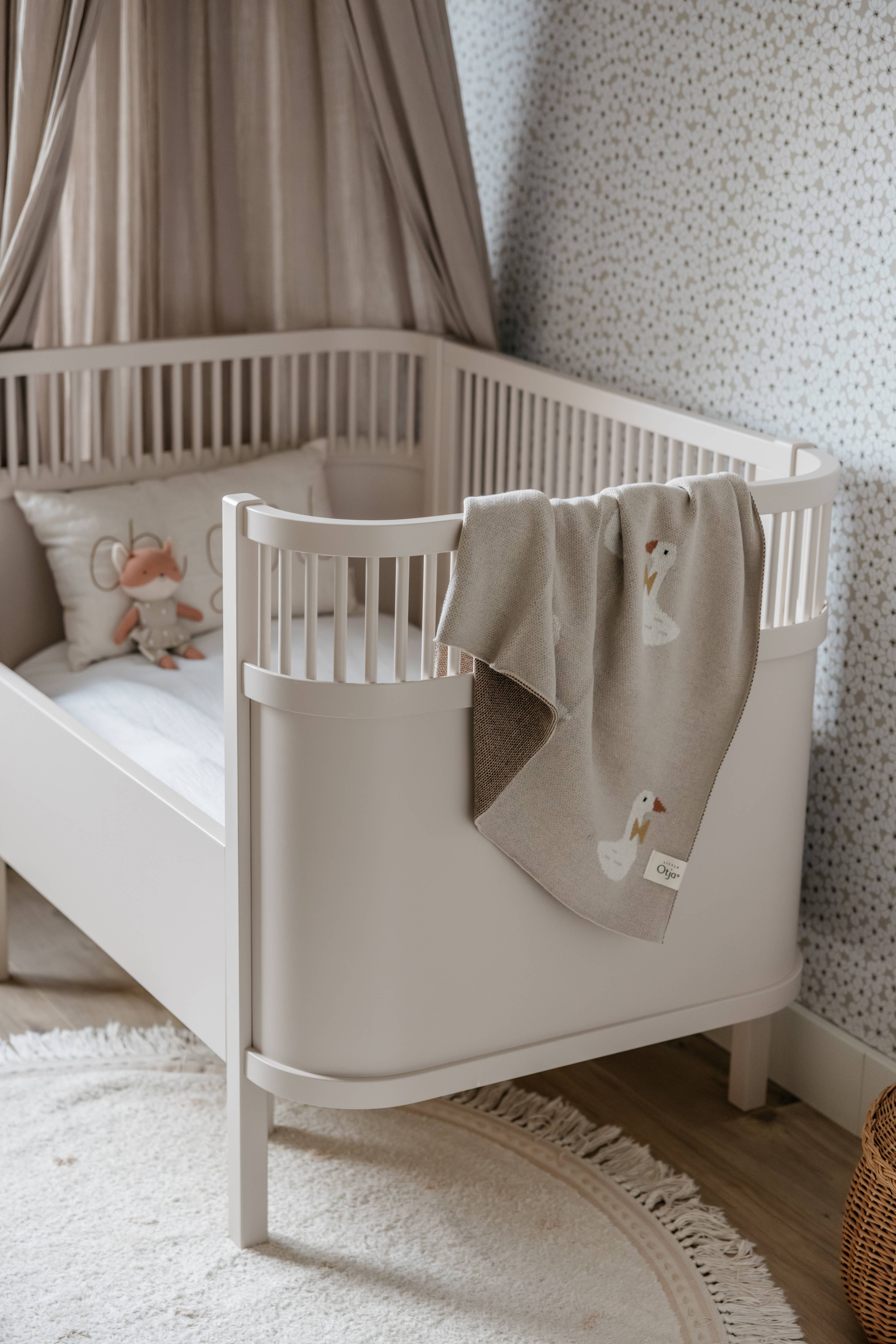 Little Otja - Wholesale Milestone Blanket - Kids & Baby - Knitted Cotton Baby Blanket, Baby Gift, Beige Geese5