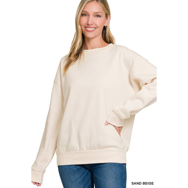 Pullover-tröjor i fleece med rund hals för wholesale av Style Up