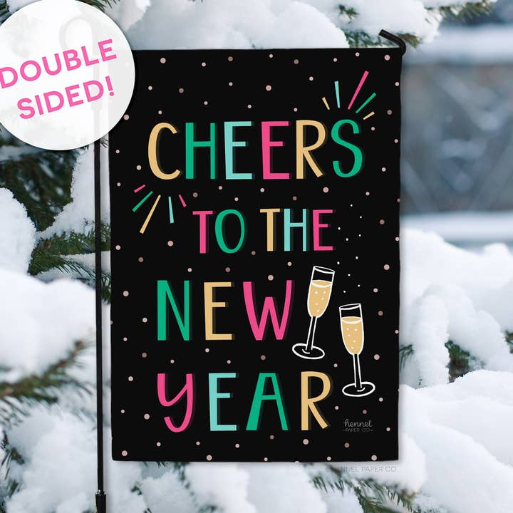 Garden Flag - Cheers to the New Years for wholesale by Hennel Paper Co.