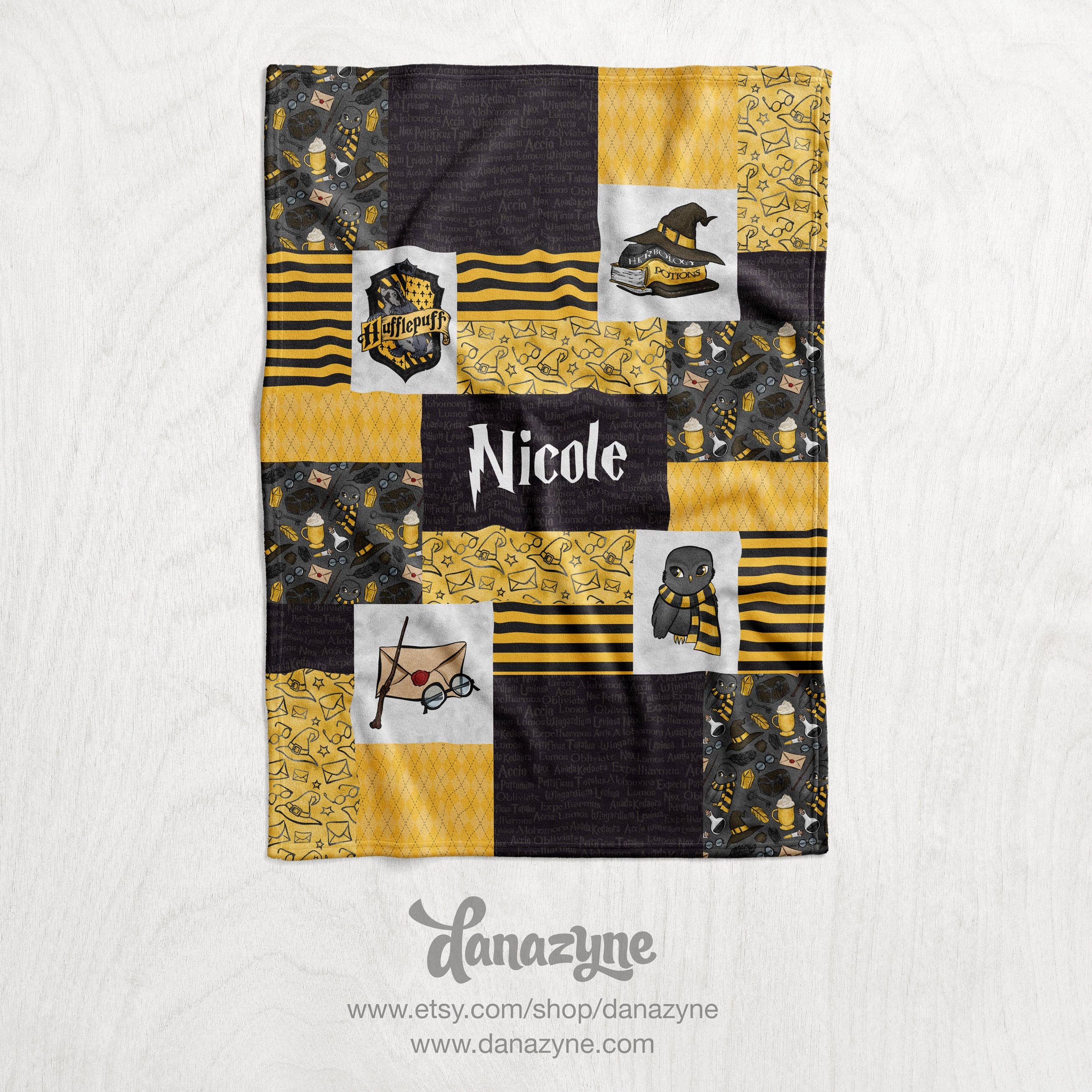 Danazyne - Wholesale Bedding Blanket - Kids & Baby - Personalized Harry Potter Inspired Blanket - Hufflepuff0