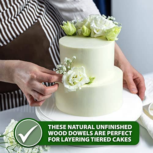 Mandala Crafts - Wholesale Craft Supplies - Mandala Crafts Birch Wooden Dowel Rods - Round Wood Sticks for Crafts Macrame - Natural Unfinished Wood Dowels for Cake Dowels for Tiered Cakes6