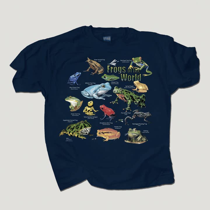 T-shirt Frogs of the World 100 % coton HW pour adulte pour la vente par Atlas Screen Printing