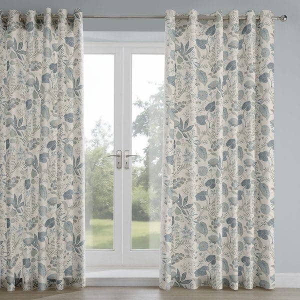 Ava Indigo Printed Fabric Curtains for wholesale by TEXTURED LIVES