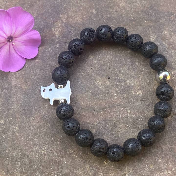 Katzen-Charm-Armband, Lava-Armband, Aromatherapie-Armband für den Großhandel von Coconut Quartz