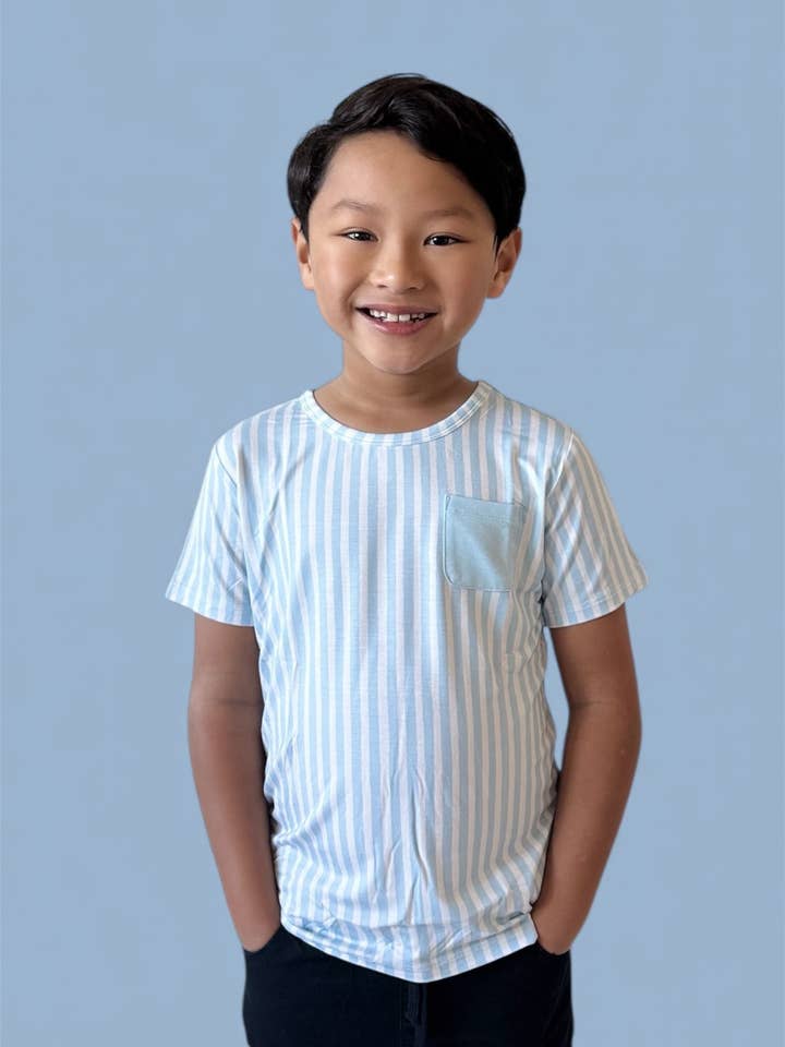 SEASIDE STREEP DROOM ZAK T-SHIRT voor wholesale door Dream Big Little Co.