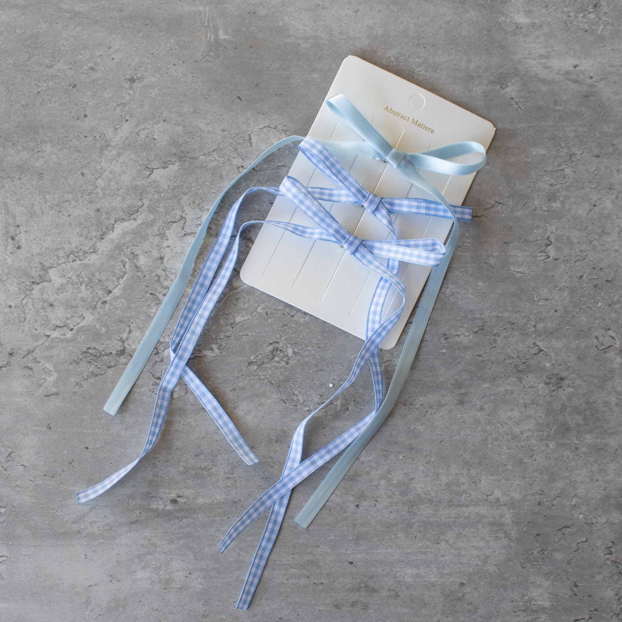 Tiepology - Wholesale Hair pin - Long Mini Check Pattern Bow Hair Pin Set11