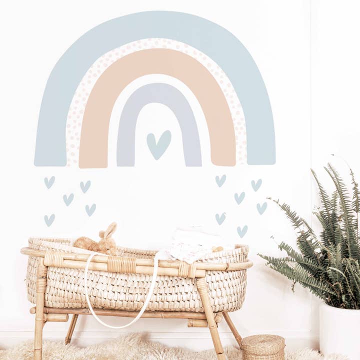 Decochic - Wholesale Wall Decal/Stickers - Large Rainbow Wall Sticker with Little Hearts6
