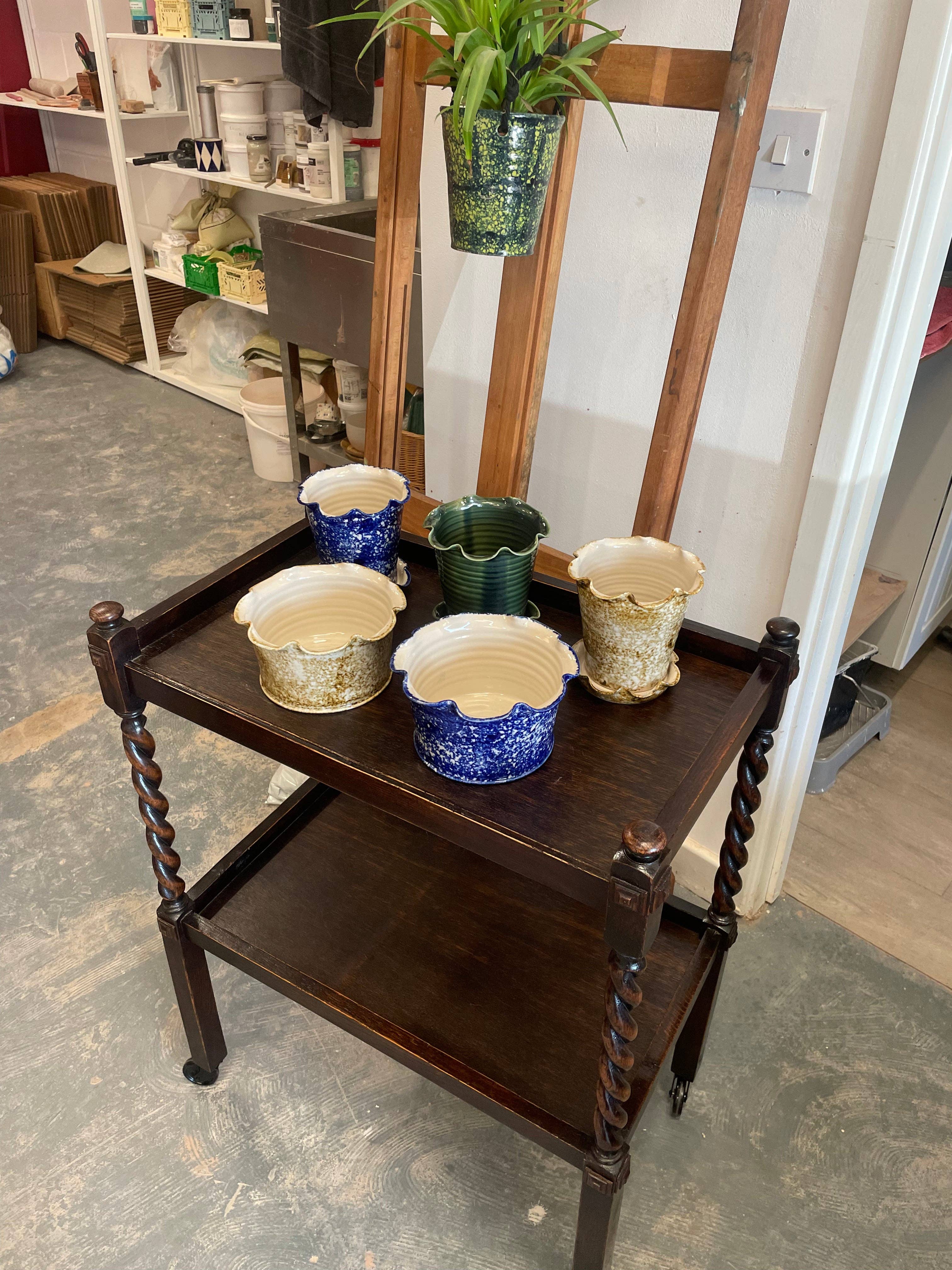 Paige Mitchell - Wholesale Plant Pot - Frilly Pot - Emerald Green1