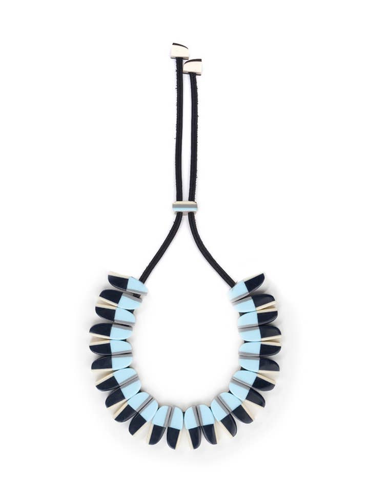 Aurora One Line Collar Necklace Blue for wholesale by Finn