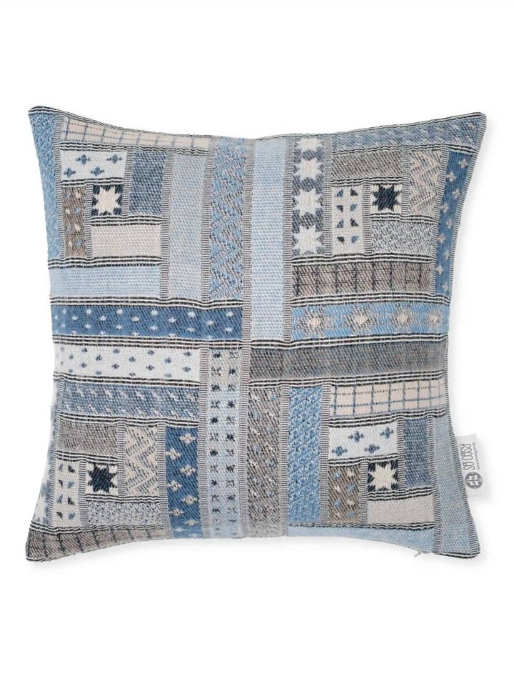 Evon Merino Wool Cushion Cover – Muted Blue for wholesale by So Cosy Ltd.