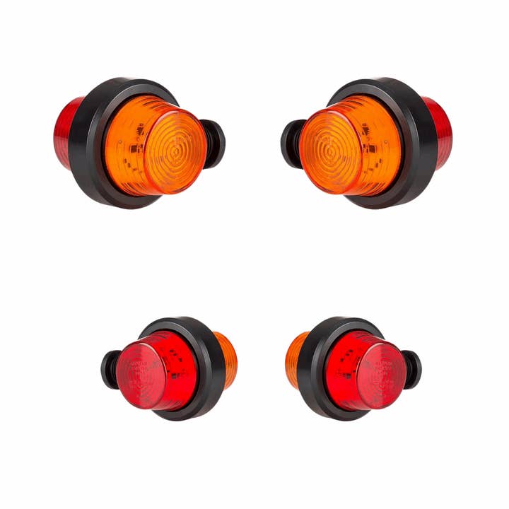 Old School Short Amber Red LED Side Arm Outline Marker Light Set LD 2622 for wholesale by RoadLites