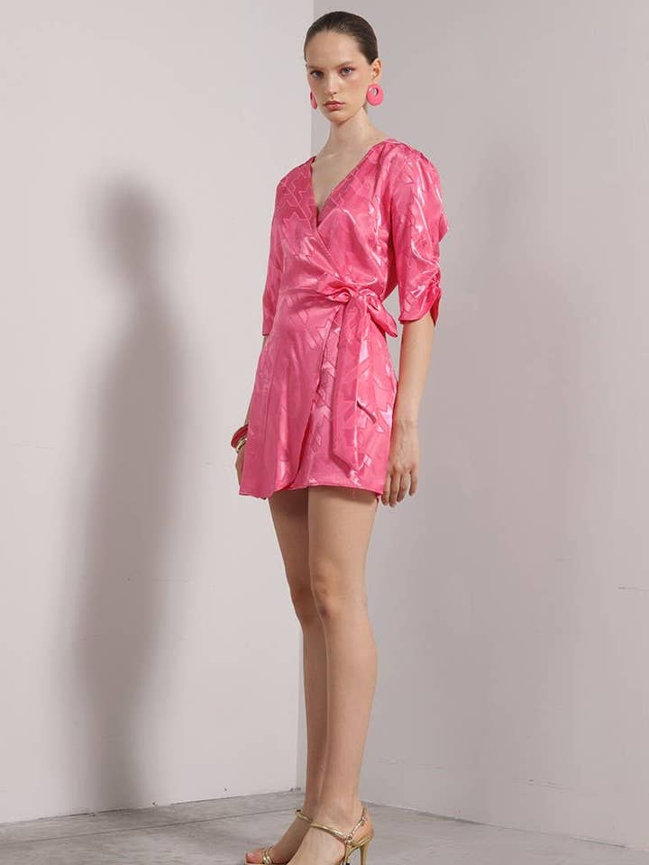 Abito Jacquard Incrociato per la vendita all'ingrosso da parte di Giorgia & Johns - Italy