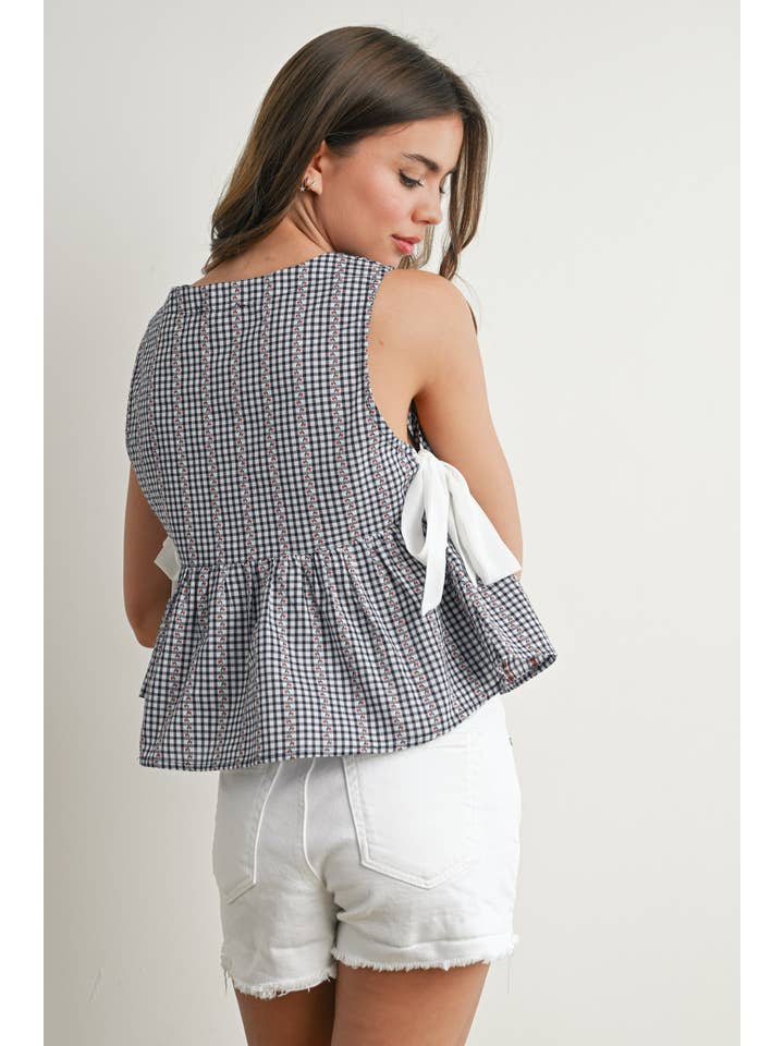 BUTTERMELON - Wholesale Blouse - Women's - Sky Meadow Peplum Top - BMT775028