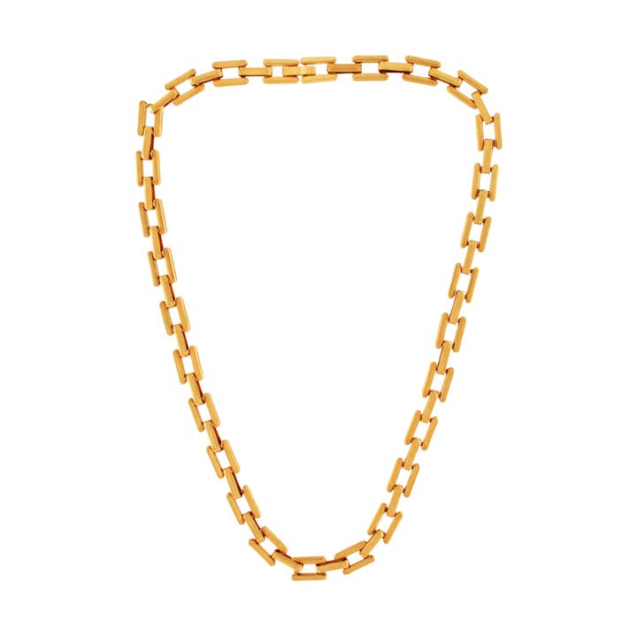 Passion Vattentät Fyrkantig Länk Halsband 18K Guldplätering för wholesale av Dansk Copenhagen