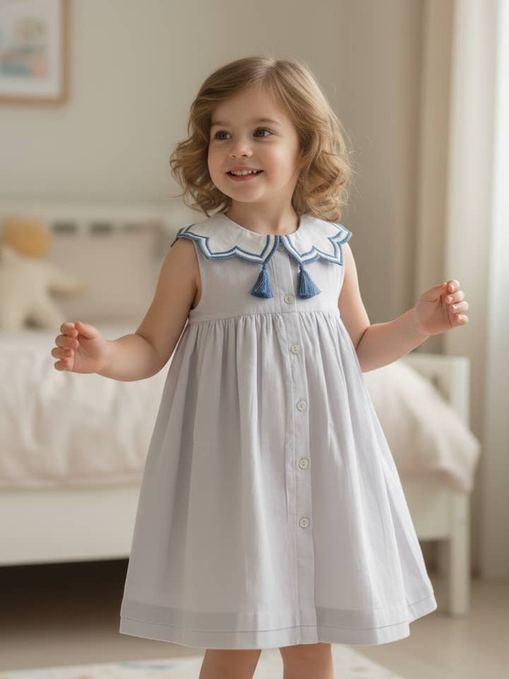 Royal Arches Dress : PASTEL BLUE : Infant : Toddler : Tween for wholesale by Yo Baby