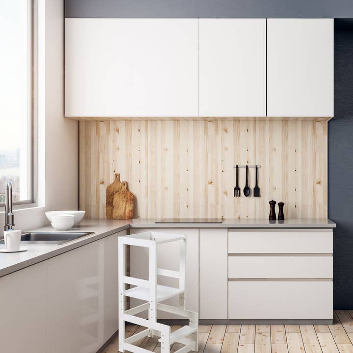 roba kids - Venta al por mayor Sillas - Niños - Torre de aprendizaje blanca ROBA, banco escalón seguro para niños1