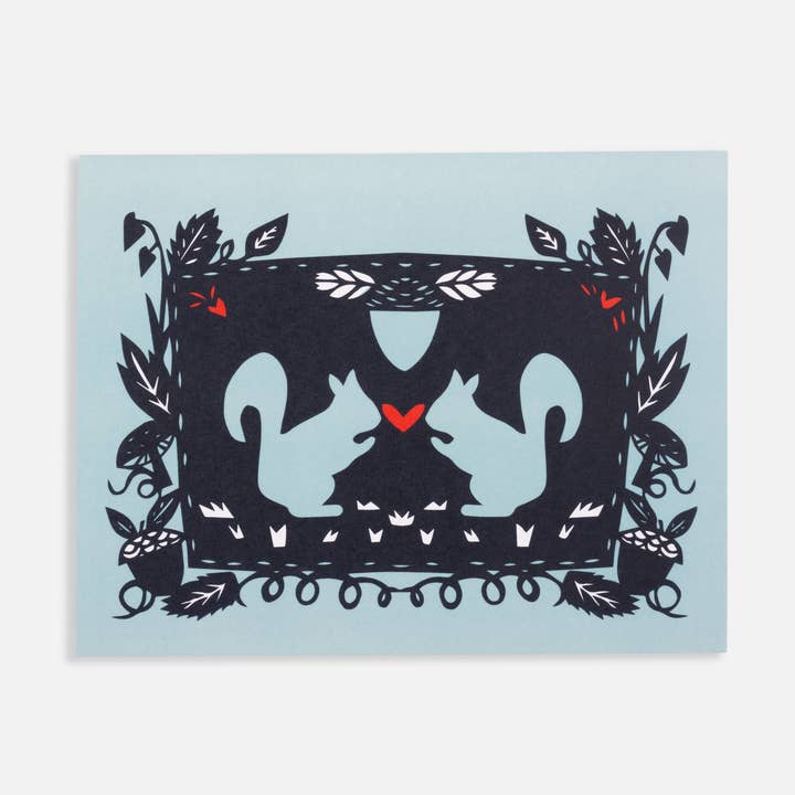 Tarjeta de felicitación con ardillas para venta al por mayor de Annie Howe Papercuts