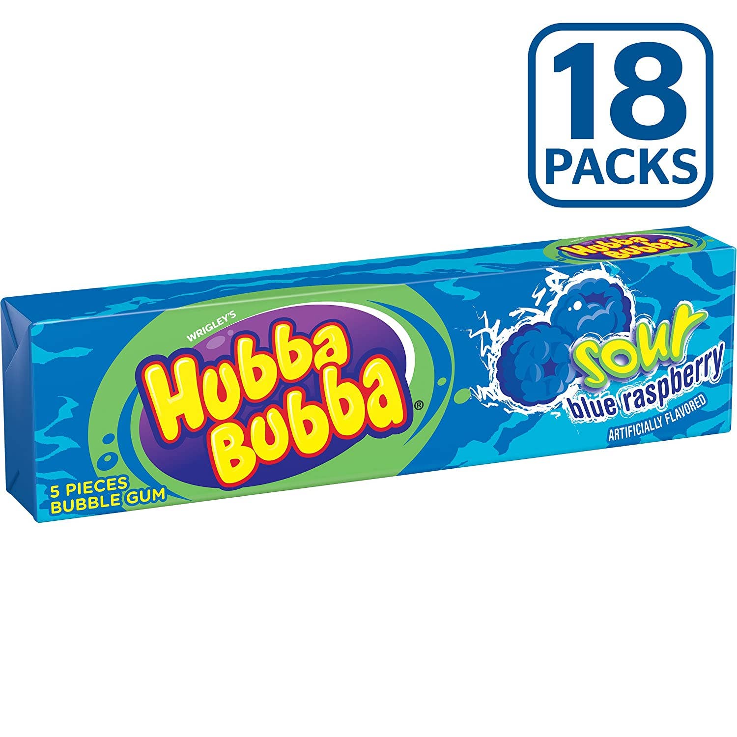 Shop The King - Vente Chewing-gums - Hubba Bubba Gum Bubba Acidulé Framboise Bleue 18 Par Boîte1